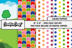 Puppies Patrol Digital Paper, scrapbook backgrounds designs Product Image 1