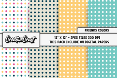 Friends Colors Digital Papers, scrapbook backgrounds designs Product Image 1