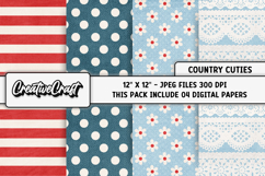 Country Cuties Digital Papers, scrapbook backgrounds designs Product Image 1