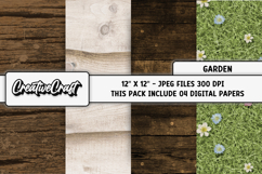 Garden Digital Papers, vintage scrapbook backgrounds designs Product Image 1