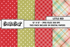 Little Red Digital Papers, scrapbooking backgrounds designs Product Image 1
