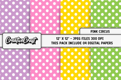 Pink Circus Digital Papers, scrapbooking backgrounds designs Product Image 1