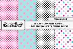 Colors Dolls Digital Papers, scrapbook backgrounds designs Product Image 1