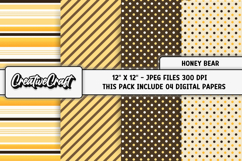 Honey Bear Digital Papers, scrapbooking backgrounds designs Product Image 1