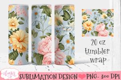 Floral Seamless Tumbler wrap for Sublimation PNG Product Image 1
