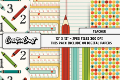 Teacher Digital Papers, school scrapbook backgrounds designs Product Image 1