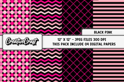 Black Pink Digital Papers, scrapbooking backgrounds designs Product Image 1
