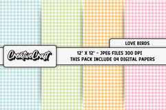Love Birds Digital Papers, scrapbooking backgrounds designs Product Image 1
