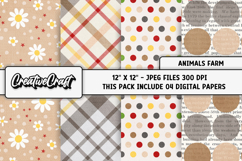Animals Farm Digital Papers, scrapbook backgrounds designs Product Image 1