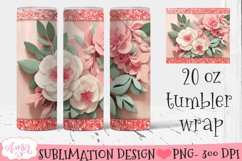 Floral 3D Tumbler Sublimation BUNDLE | Spring tumbler PNG Product Image 4