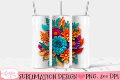 3D Tumbler Sublimation BUNDLE | Colorful floral tumblers PNG Product Image 2