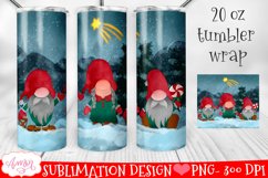 Christmas tumbler wrap for sublimation | Cute gnomes tumbler Product Image 2
