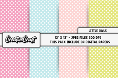 Little Owls Digital Papers, scrapbooking backgrounds designs Product Image 1