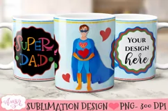 Father's day photo mug wrap sublimation PNG for 11 oz mugs Product Image 2