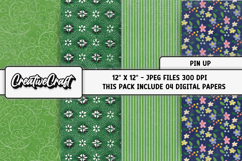 Pin Up Digital Papers, vintage scrapbook backgrounds designs Product Image 1