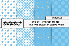 Blue Bear Digital Papers, scrapbooking backgrounds designs Product Image 1