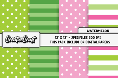Watermelon Digital Paper, summer graphics, illustrations Product Image 1
