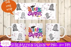 Spooky season mug wrap PNG for sublimation 11oz and 15oz Product Image 2