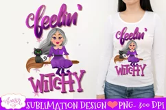 Feelin witchy Sublimation PNG| Cute Halloween design Product Image 2