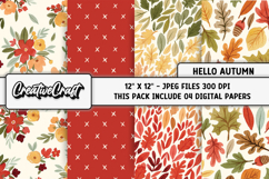 Autumn Fall Digital Paper, thanksgiving digital scrapbook Product Image 1