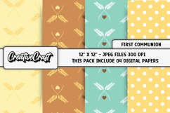 First Communion Digital Papers, scrapbooking backgrounds Product Image 1