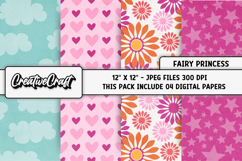 Fairy Princess Digital Papers, scrapbook backgrounds designs Product Image 1