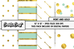 Silver Mint Digital Papers, scrapbooking backgrounds designs Product Image 1