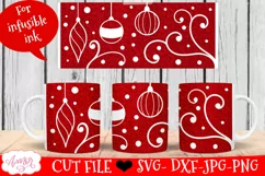 Christmas Mug Wrap SVG for Cricut infusible ink | 12oz mug Product Image 1