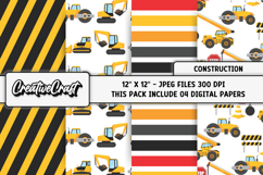 Construction Digital Papers, build truck scrapbook designs Product Image 1