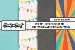 Happy Birthday Digital Papers, scrapbook backgrounds designs Product Image 1