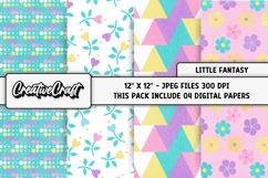 Little Fantasy Digital Papers, scrapbook backgrounds designs Product Image 1