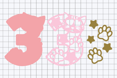 Cute Cat Numbers 3D SVG Product Image 3