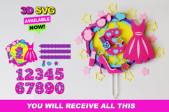Cake Topper SVG Pink doll Product Image 1
