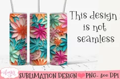 3D floral 20oz Tumbler Sublimation | Spring tumbler PNG Product Image 1