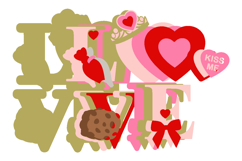 Valentines Day Love topper 3D SVG Product Image 3