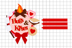 Hugs and Kisses Valentines topper 3D SVG Product Image 2