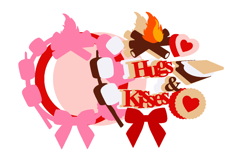 Hugs and Kisses Valentines topper 3D SVG Product Image 3
