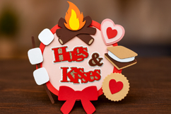Hugs and Kisses Valentines topper 3D SVG Product Image 4
