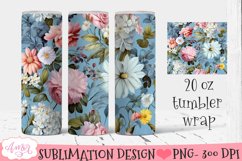 Floral Seamless Tumbler wrap for Sublimation PNG Product Image 1