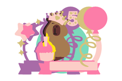 Capybara Shaker Cake topper 3D SVG Product Image 3