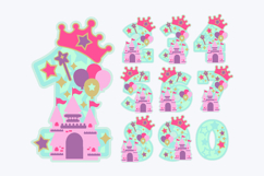 Princess Castle Numbers 3D SVG Product Image 2