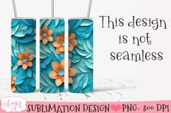 3D floral 20oz Tumbler Sublimation | Spring tumbler PNG Product Image 1