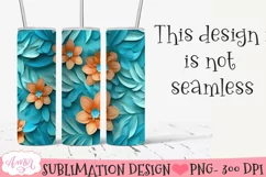 3D floral 20oz Tumbler Sublimation | Spring tumbler PNG Product Image 1