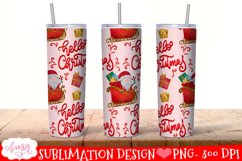 Hello Christmas tumbler wrap for sublimation with Santa Product Image 2