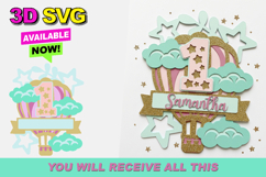 Hot Air Balloon Topper 3D SVG Product Image 1