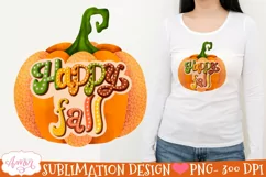 Happy Fall PNG for Sublimation |Fall pumpkin PNG Product Image 3