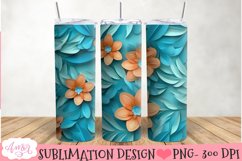 3D floral 20oz Tumbler Sublimation | Spring tumbler PNG Product Image 2