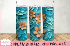3D floral 20oz Tumbler Sublimation | Spring tumbler PNG Product Image 2
