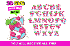 Alphabet 3D SVG Strawberry Product Image 1