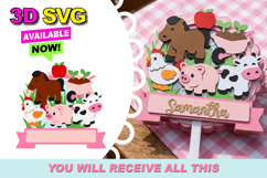Farm Pink cake topper 3D SVG Product Image 1